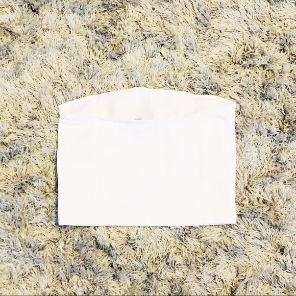 Asos White Strapless Crop Top Bra Top Size Small - Picture 2 of 3